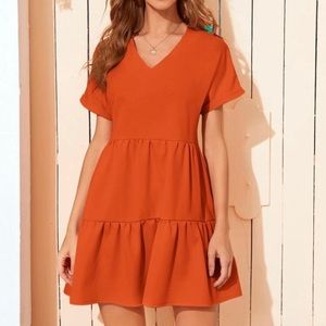 Babydoll Dress w/ Batwing Sleeve and Keyhole Back